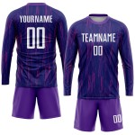 Maillot de football personnalisé violet et blanc par sublimation Maillot de football personnalisé violet et blanc par sublimation