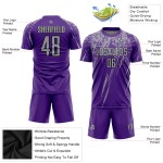 Maillot de football personnalisé à sublimation violet gris-noir Maillot de football personnalisé à sublimation violet gris-noir