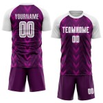Maillot de football personnalisé violet et blanc par sublimation Maillot de football personnalisé violet et blanc par sublimation