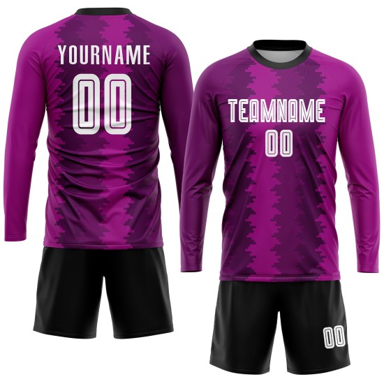Maillot de football personnalisé par sublimation violet, blanc et rose Maillot de football personnalisé par sublimation violet, blanc et rose