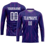 Maillot de football personnalisé violet et blanc par sublimation Maillot de football personnalisé violet et blanc par sublimation
