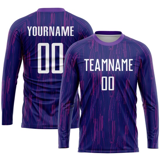 Maillot de football personnalisé violet et blanc par sublimation Maillot de football personnalisé violet et blanc par sublimation