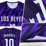Maillot de football personnalisé violet et blanc par sublimation Maillot de football personnalisé violet et blanc par sublimation