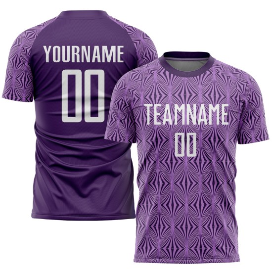 Maillot de football personnalisé violet et blanc par sublimation Maillot de football personnalisé violet et blanc par sublimation