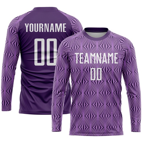Maillot de football personnalisé violet et blanc par sublimation Maillot de football personnalisé violet et blanc par sublimation
