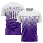 Maillot de football personnalisé violet et blanc par sublimation Maillot de football personnalisé violet et blanc par sublimation