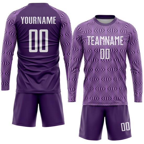 Maillot de football personnalisé violet et blanc par sublimation Maillot de football personnalisé violet et blanc par sublimation