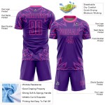 Maillot de football personnalisé à sublimation géométrique violet et rose Maillot de football personnalisé à sublimation géométrique violet et rose
