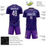 Maillot de football personnalisé violet et blanc par sublimation Maillot de football personnalisé violet et blanc par sublimation