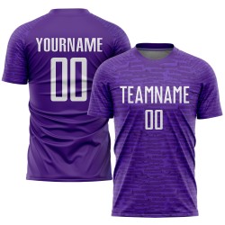 Maillot de football personnalisé violet et blanc par sublimation