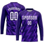 Maillot de football personnalisé violet et blanc par sublimation Maillot de football personnalisé violet et blanc par sublimation