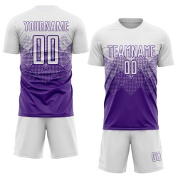 Maillot de football personnalisé violet et blanc par sublimation