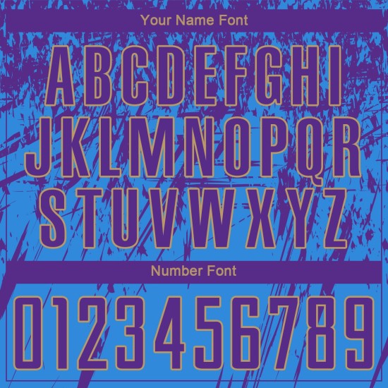 Maillot de football personnalisé à sublimation bleu poudre, violet et vieil or Maillot de football personnalisé à sublimation bleu poudre, violet et vieil or