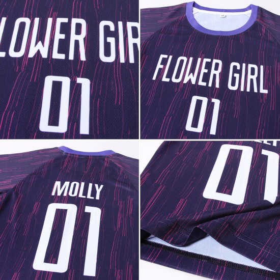 Maillot de football personnalisé violet et blanc par sublimation Maillot de football personnalisé violet et blanc par sublimation