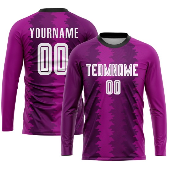 Maillot de football personnalisé par sublimation violet, blanc et rose Maillot de football personnalisé par sublimation violet, blanc et rose
