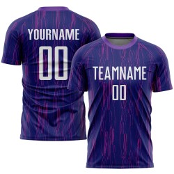 Maillot de football personnalisé violet et blanc par sublimation