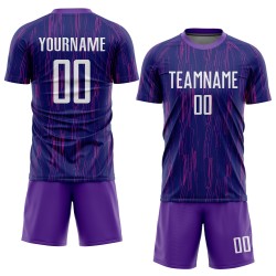 Maillot de football personnalisé violet et blanc par sublimation