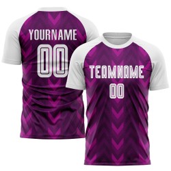 Maillot de football personnalisé violet et blanc par sublimation