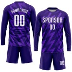 Maillot de football personnalisé violet et blanc par sublimation Maillot de football personnalisé violet et blanc par sublimation