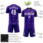 Maillot de football personnalisé violet et blanc par sublimation Maillot de football personnalisé violet et blanc par sublimation