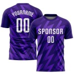 Maillot de football personnalisé violet et blanc par sublimation Maillot de football personnalisé violet et blanc par sublimation