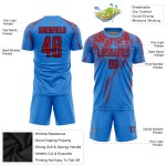 Maillot de football personnalisé bleu poudre, rouge et bleu marine, sublimé Maillot de football personnalisé bleu poudre, rouge et bleu marine, sublimé